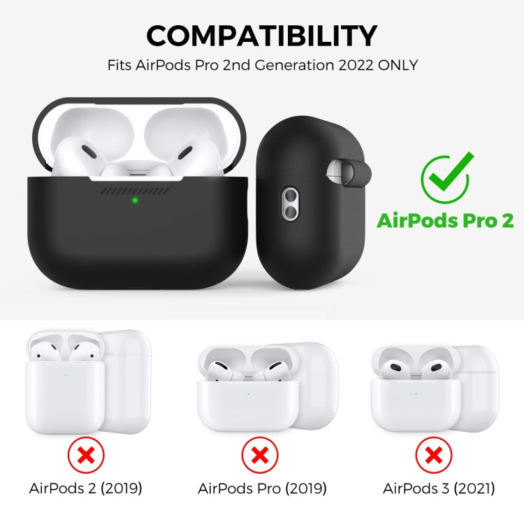 For AirPods Pro 2 AhaStyle PT187 Silicone One-Piece Protective Case With Lanyard Case(Pink)