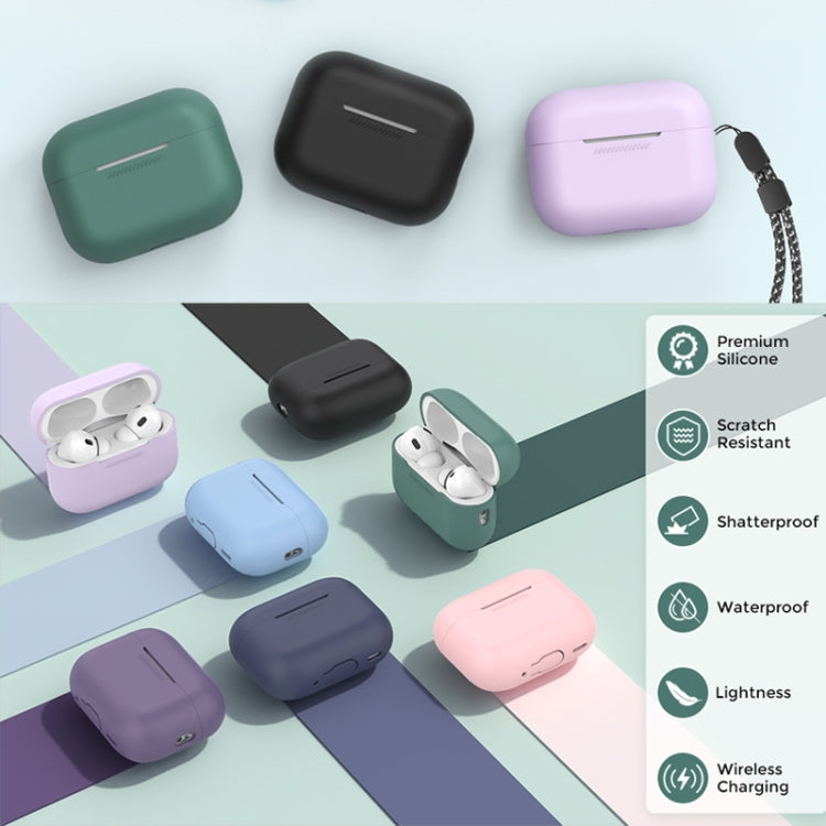 For AirPods Pro 2 AhaStyle PT187 Silicone One-Piece Protective Case With Lanyard Case(Pink)