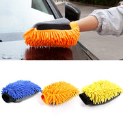 2pcs Car Chenille Coral Fleece Car Wash Double Sided Thick Gloves(Yellow)