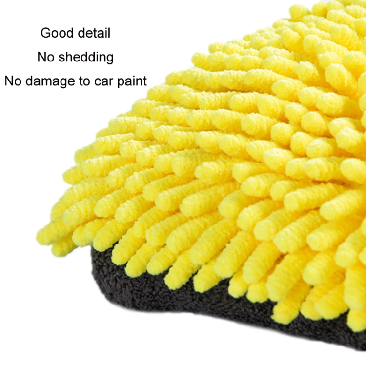 2pcs Car Chenille Coral Fleece Car Wash Double Sided Thick Gloves(Blue)