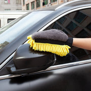 2pcs Car Chenille Coral Fleece Car Wash Double Sided Thick Gloves(Orange)