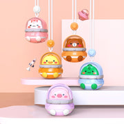 CS1327 Small USB Charging Cartoon Hanging Neck Fan Portable Leafless Silent Mini Fan(Pig)