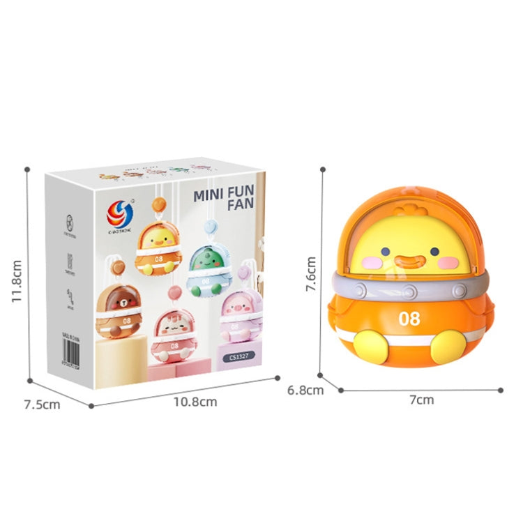 CS1327 Small USB Charging Cartoon Hanging Neck Fan Portable Leafless Silent Mini Fan(Pig)