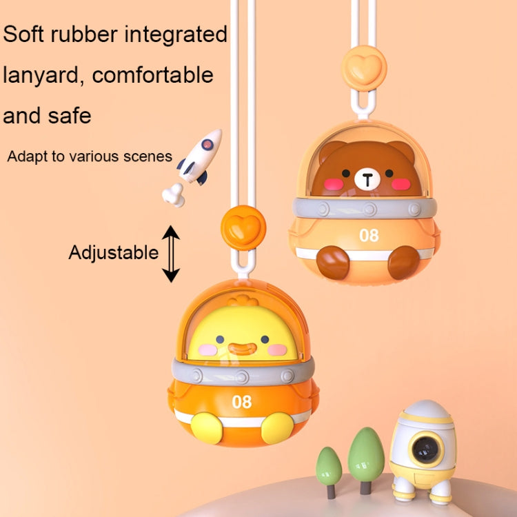 CS1327 Small USB Charging Cartoon Hanging Neck Fan Portable Leafless Silent Mini Fan(Bear)