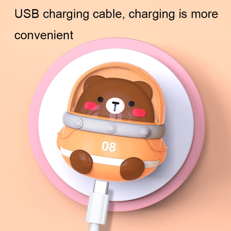CS1327 Small USB Charging Cartoon Hanging Neck Fan Portable Leafless Silent Mini Fan(Cat)