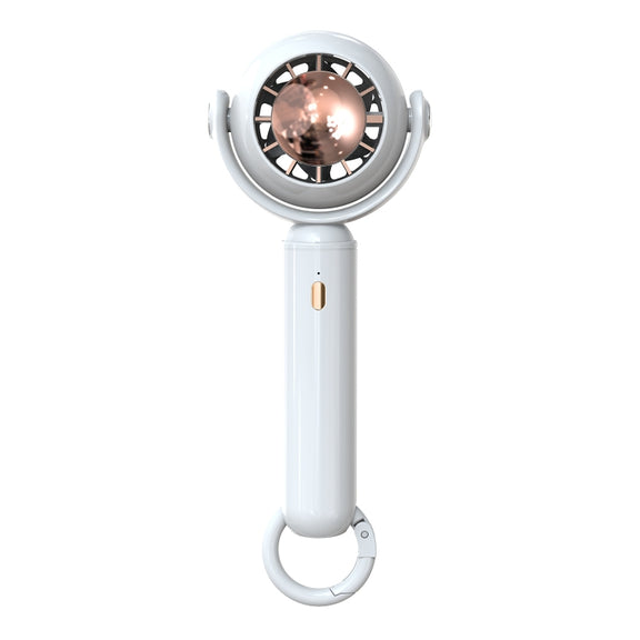 YL-005 Small Outdoor Handheld Fan with Carabiner Desktop Portable Mini Fan(White)