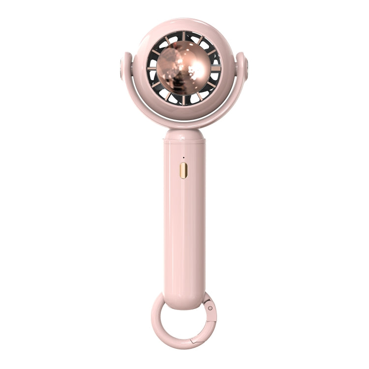 YL-005 Small Outdoor Handheld Fan with Carabiner Desktop Portable Mini Fan(Pink)