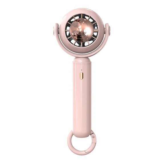 YL-005 Small Outdoor Handheld Fan with Carabiner Desktop Portable Mini Fan(Pink)