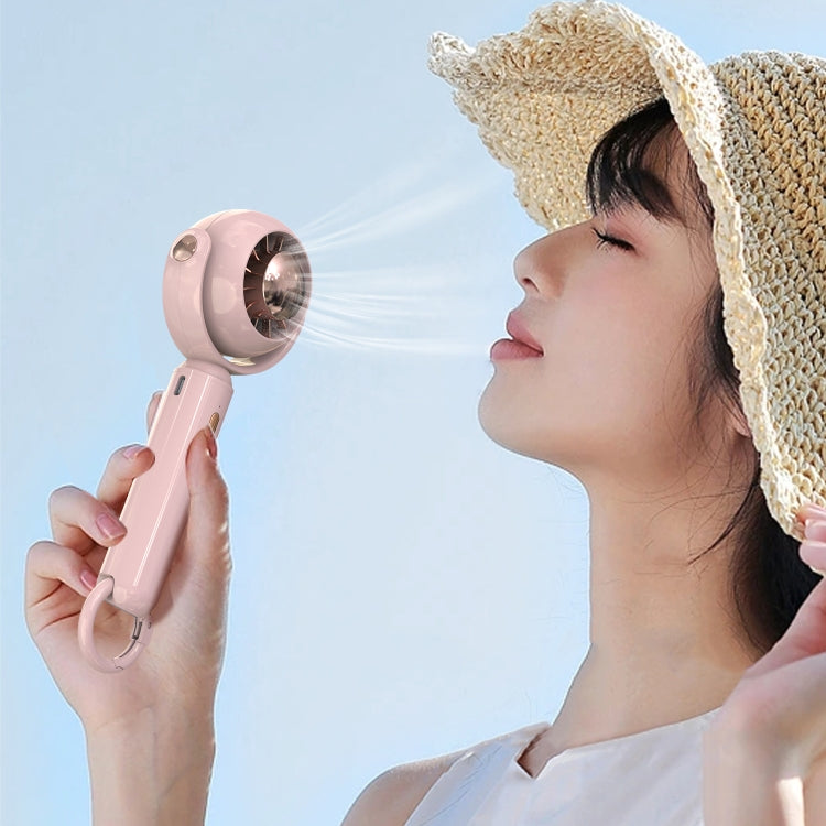 YL-005 Small Outdoor Handheld Fan with Carabiner Desktop Portable Mini Fan(Pink)