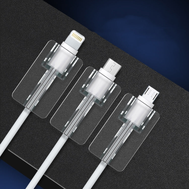 10pcs Square Transparent Data Cable Protective Sleeve Durable Break-Resistant Cable Winder(8 Pin)