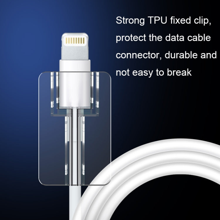 10pcs Square Transparent Data Cable Protective Sleeve Durable Break-Resistant Cable Winder(Micro USB)
