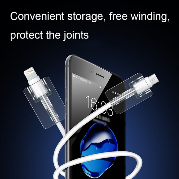 10pcs Square Transparent Data Cable Protective Sleeve Durable Break-Resistant Cable Winder(Type-C/USB-C)