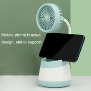 276A USB Charging Desktop Pen Holder Fan with Phone Holder Function Dormitory Portable Fan(Yellow)