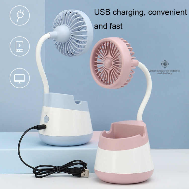 276A USB Charging Desktop Pen Holder Fan with Phone Holder Function Dormitory Portable Fan(Black)