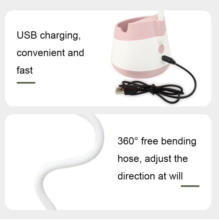 276A USB Charging Desktop Pen Holder Fan with Phone Holder Function Dormitory Portable Fan(Yellow)