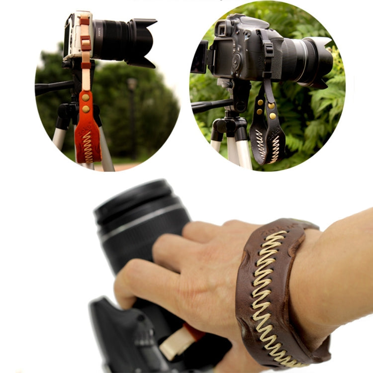 Zeku Retro Leather SLR Wristband Anti-drop Camera Wrist Strap without Camera(Blue)