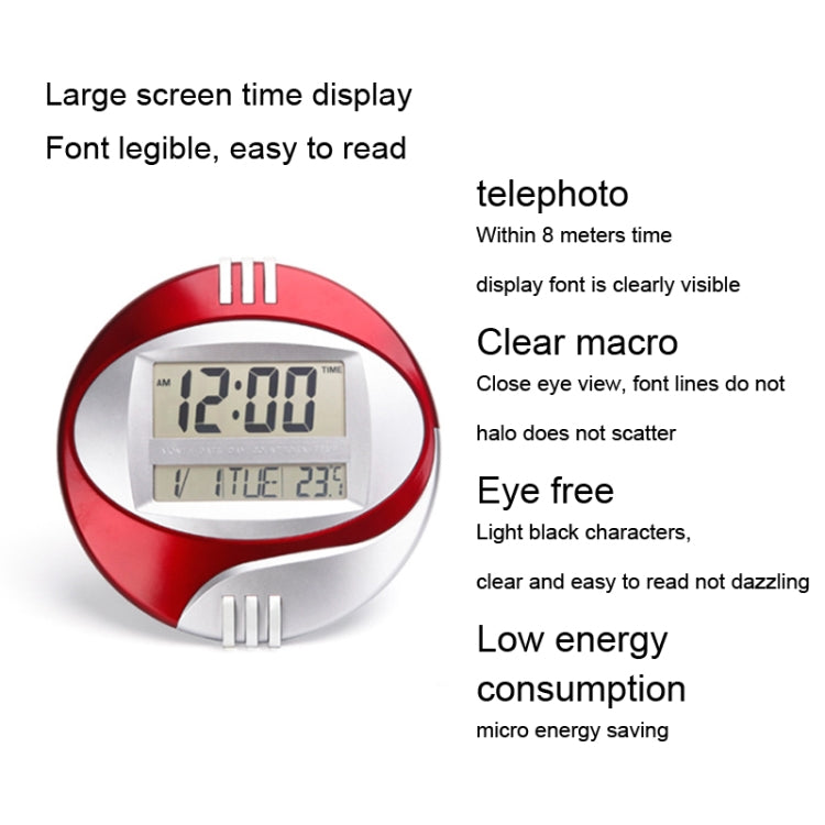 3885N Modern Silent Electronic Clock LCD Large Character Clock(Blue)