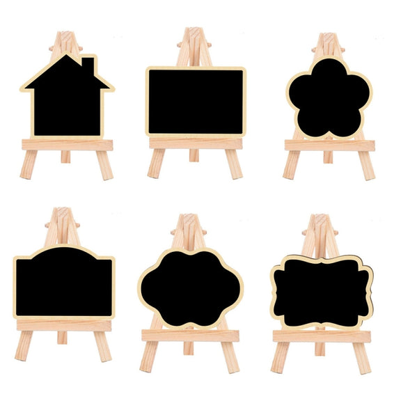 Small Party Shop Message Blackboard Ornaments Pine Tripod Decorative Message Board(Big Wave)