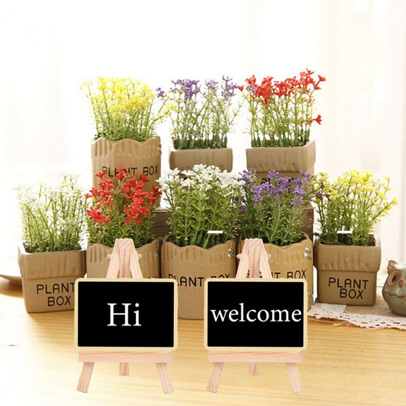 Small Party Shop Message Blackboard Ornaments Pine Tripod Decorative Message Board(Big Wave)