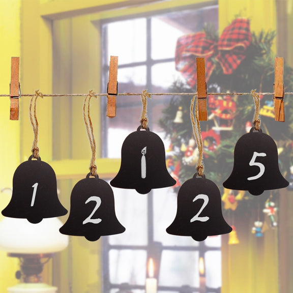 10pcs/Set Mini Hanging Wooden Message Board Home Holiday Decor Lanyard Chalkboard(Prismatic)