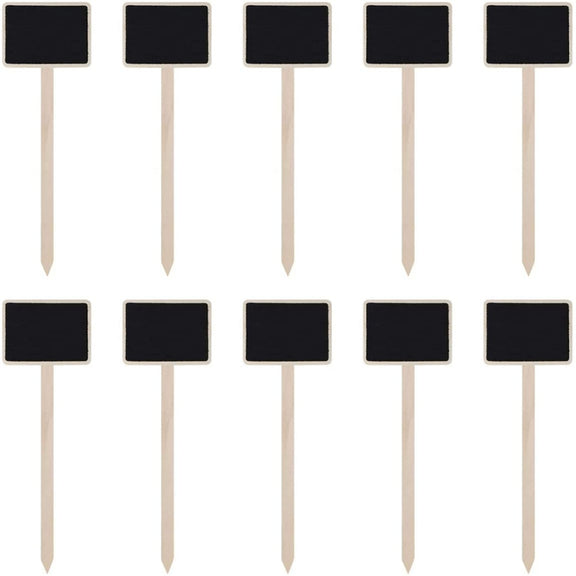 ZX507 10pcs Wooden Plug-in DIY Message Board Mini Plant Name Tags Desktop Display Board(24cm Length)