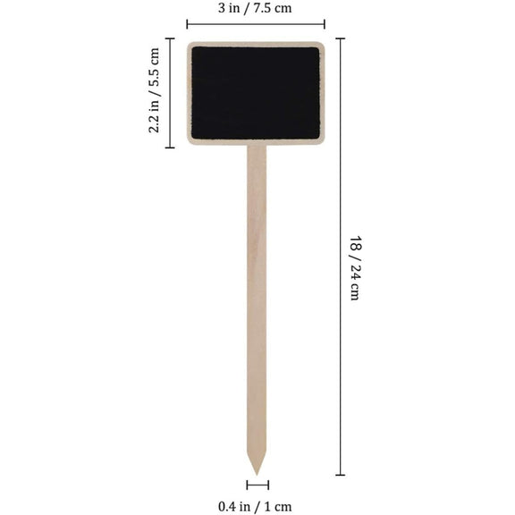 ZX507 10pcs Wooden Plug-in DIY Message Board Mini Plant Name Tags Desktop Display Board(24cm Length)