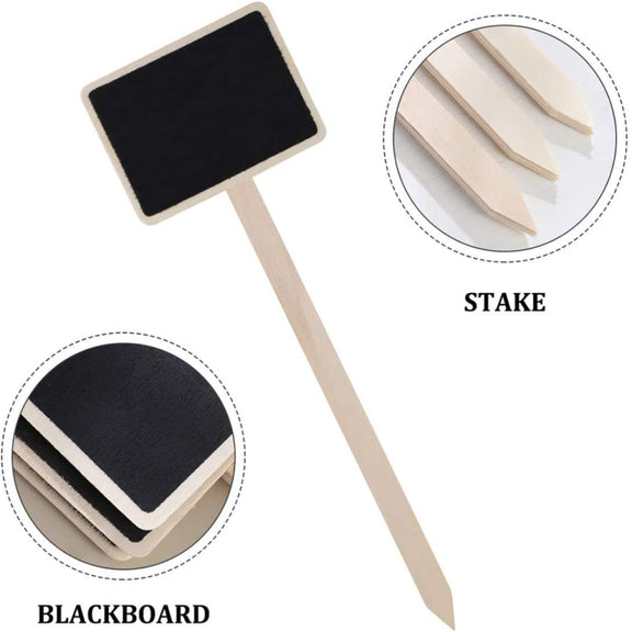 ZX507 10pcs Wooden Plug-in DIY Message Board Mini Plant Name Tags Desktop Display Board(24cm Length)