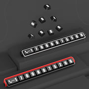 Aluminum Alloy Temporary Parking Number Plate Interior Decoration(Black Red)