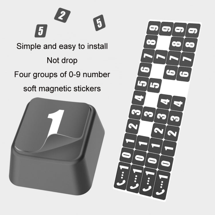 Aluminum Alloy Temporary Parking Number Plate Interior Decoration(Black Red)