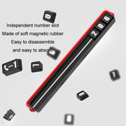 Aluminum Alloy Temporary Parking Number Plate Interior Decoration(Black Red)