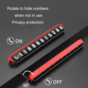 Aluminum Alloy Temporary Parking Number Plate Interior Decoration(Black Red)