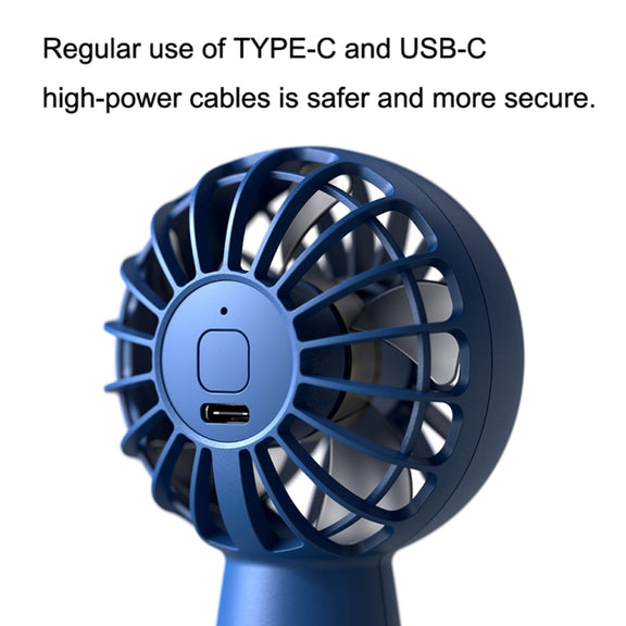 USB Outdoor Mini Handheld Brushless Motor Fan, Style: 1500mAh(White)