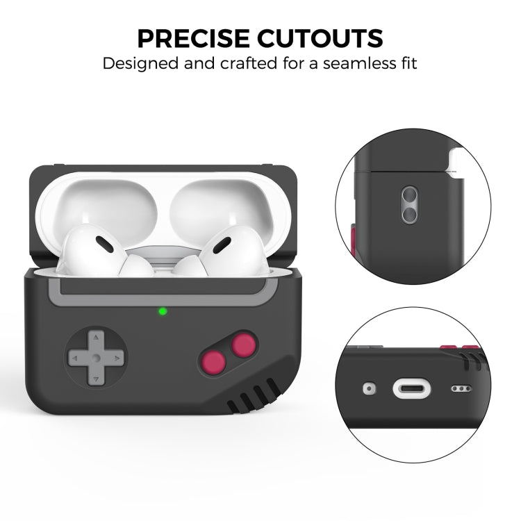 For AirPods Pro 2 AhaStyle PT-JY07 Split Silicone Cartoon Earphone Protective Case(Black)