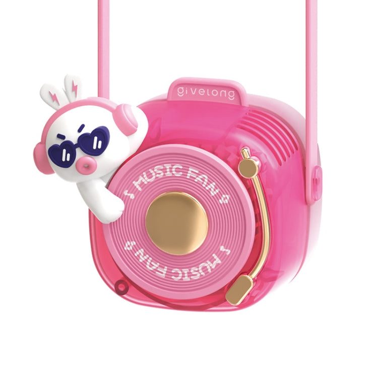 GL120-123 Hanging Neck Fan Summer Handheld USB Portable Mini Fan(Pink)