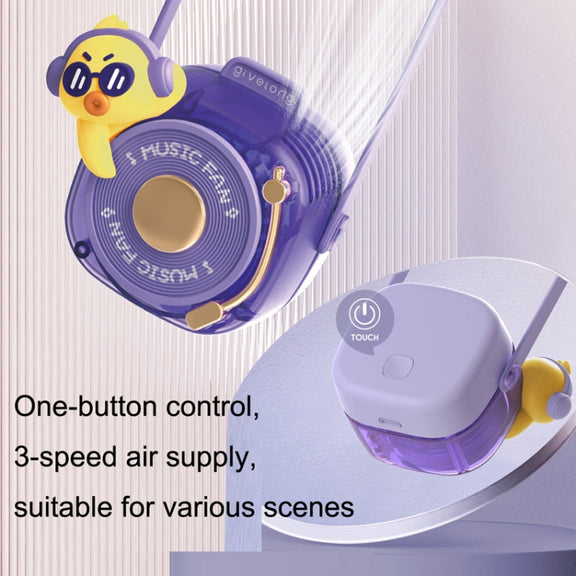 GL120-123 Hanging Neck Fan Summer Handheld USB Portable Mini Fan(Purple)