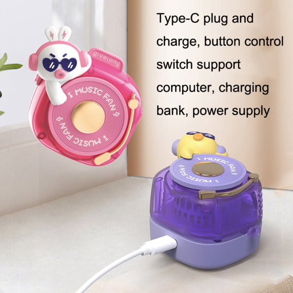 GL120-123 Hanging Neck Fan Summer Handheld USB Portable Mini Fan(Purple)