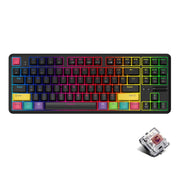 Ajazz K870T 87-Key Hot Swap Bluetooth/Wired Dual Mode RGB Backlight Office Game Mechanical Keyboard Tea Shaft (Black)