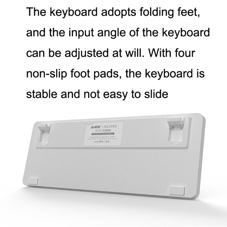 Ajazz K870T 87-Key Hot Swap Bluetooth/Wired Dual Mode RGB Backlight Office Game Mechanical Keyboard Red Shaft (White)