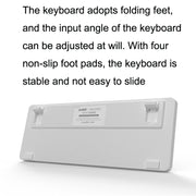 Ajazz K870T 87-Key Hot Swap Bluetooth/Wired Dual Mode RGB Backlight Office Game Mechanical Keyboard Red Shaft (White)