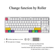 Ajazz K870T 87-Key Hot Swap Bluetooth/Wired Dual Mode RGB Backlight Office Game Mechanical Keyboard Tea Shaft (Black)
