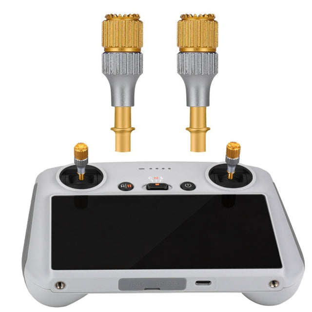 For DJI Mini 3 Pro RCSTQ Aluminum Alloy Two Color Telescopic Joystick With Screen Remote Control Thumb Operation Rod(As Show)