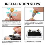 For DJI Mini 3 Pro RCSTQ Aluminum Alloy Two Color Telescopic Joystick With Screen Remote Control Thumb Operation Rod(As Show)