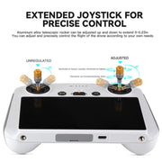 For DJI Mini 3 Pro RCSTQ Aluminum Alloy Two Color Telescopic Joystick With Screen Remote Control Thumb Operation Rod(As Show)