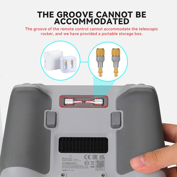 For DJI Mini 3 Pro RCSTQ Aluminum Alloy Two Color Telescopic Joystick With Screen Remote Control Thumb Operation Rod(As Show)