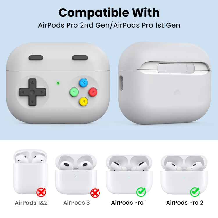 For AirPods Pro 2 AhaStyle DD04 Split Silicone Cartoon Earphone Protective Case(Green)