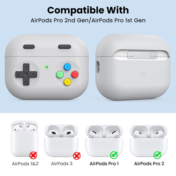 For AirPods Pro 2 AhaStyle DD04 Split Silicone Cartoon Earphone Protective Case(Green)