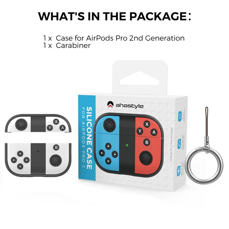 For AirPods Pro 2 AhaStyle PT-JY08 Split Silicone Cartoon Earphone Protective Case(Black And White)