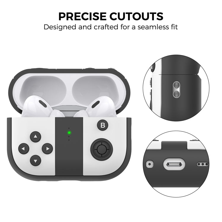 For AirPods Pro 2 AhaStyle PT-JY08 Split Silicone Cartoon Earphone Protective Case(Black And White)