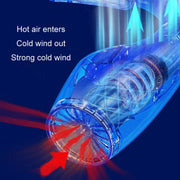 USB Charging Big Wind Cooling Leafless Hanging Neck Fan(Blue)