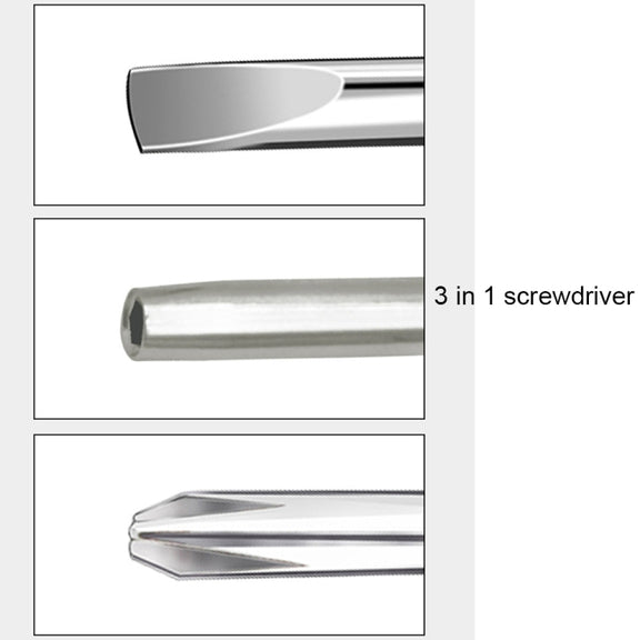 3 In 1 Watch Repair Mini Screwdriver Multifunctional Eyeglass Repair Screwdriver(Plastic Handle)